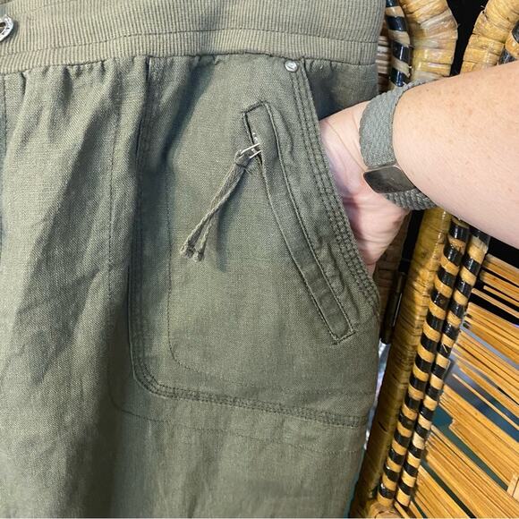 INC International Concepts 100% linen Green Joggers with Elastic Waistband - Picture 5 of 8